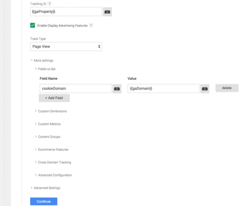 تنظیمات cross-domain trackingبرای ردیابی دامنه