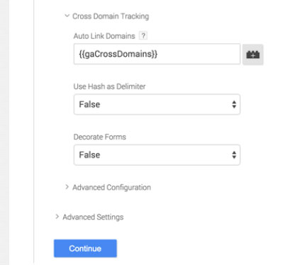تنظیمات cross-domain trackingبرای ردیابی دامنه