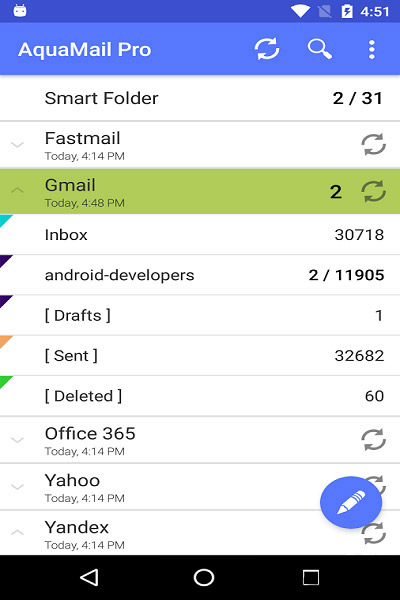 ایمیل های خود را با Aqua Mail دریافت کنید