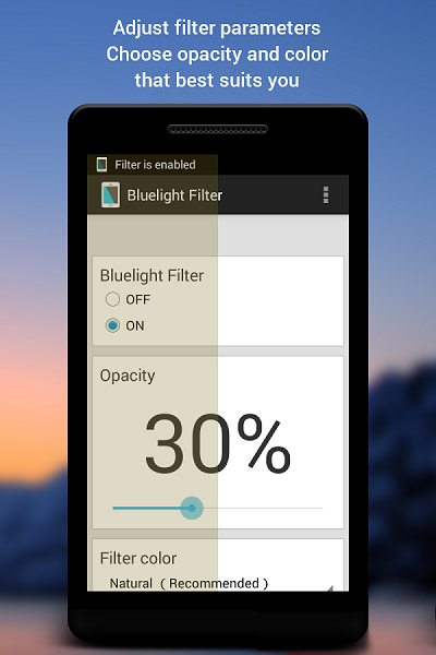 نرم افزار کاهش خستگی چشم Bluelight Filter for Eye Care 