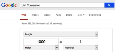 تبدیل واحدها با استفاده از موتور جستجوگر گوگل